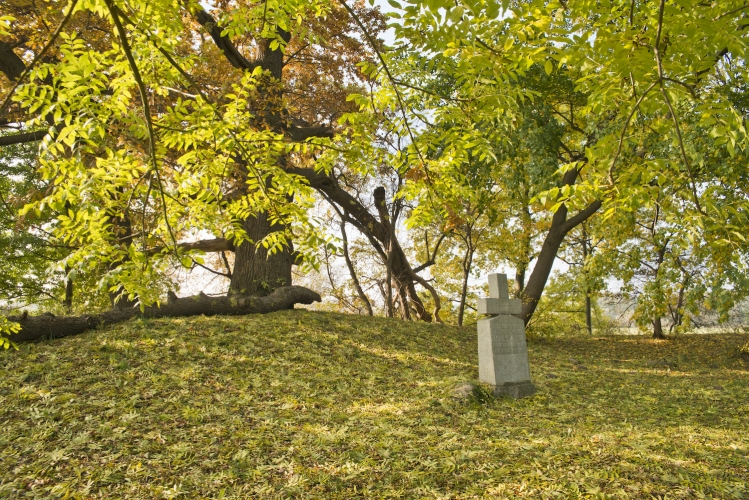 Ein Grabstein erinnert an die Ruhestätte des letzten Gutsherren von Ludorf.